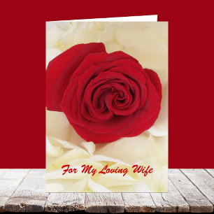 Red Rose Wife Anniversary Card
