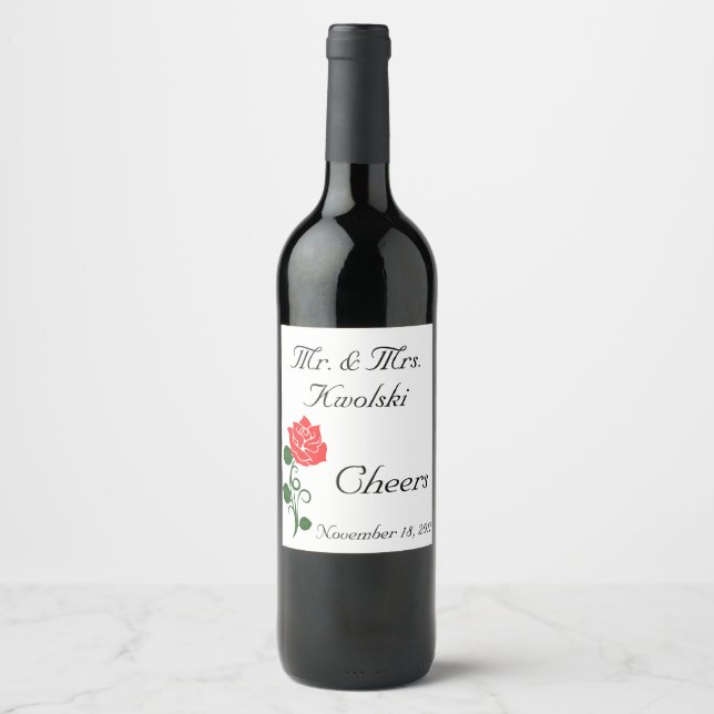 Red Rose Wine Label (Front)