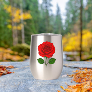 Red Rose Wine Tumbler