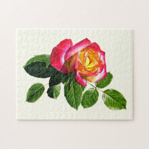 Red Rose With Golden Yellow Centre Jigsaw Puzzle