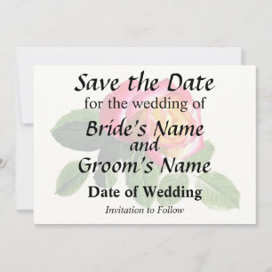 Red Rose With Golden Yellow Centre Save The Date
