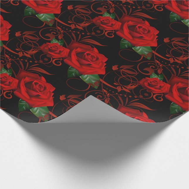 Red Rose Wrapping Paper (Corner)
