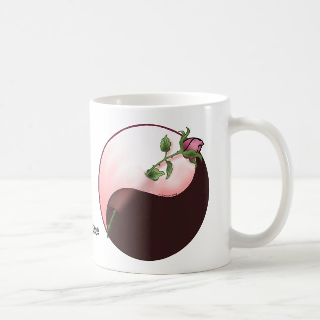 Red Rose yin yang mug (Right)