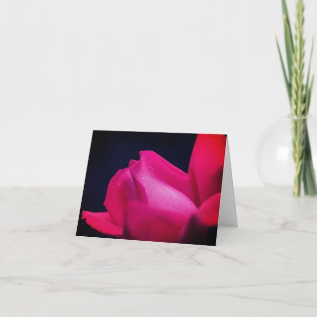 Red Rosebud Flower Customisable Note Card (Front)