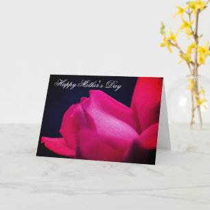 Red Rosebud Flower Mother's Day Card