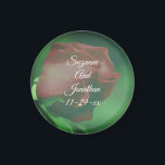 Red Rosebud Flower Personalised Wedding  Magnet<br><div class="desc">Lovely red rosebud gently bending in the sunlight flower save the date wedding announcement or favour refrigerator magnet. Fill in your information in the template. Make more changes to text and font size, style, and colour by clicking on Customise. This image is available on many products in my gallery. Please...</div>