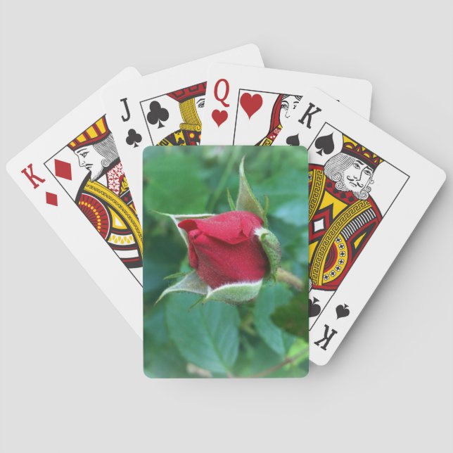 red rosebud playing cards (Back)