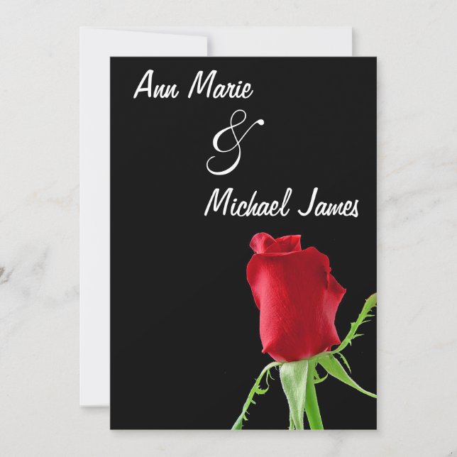 Red Rosebud Wedding Shower Invitation (Front)