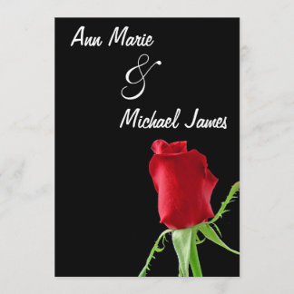 Red Rosebud Wedding Shower Invitation