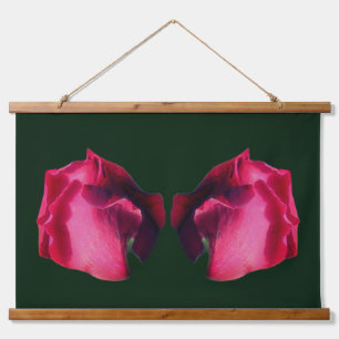 Red Rosebuds Abstract Hanging Tapestry