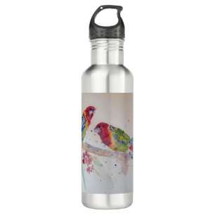 Red Rosella Parrot Watercolour Painting 710 Ml Water Bottle