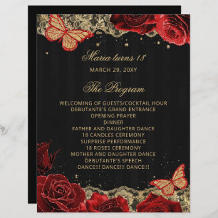 Red Roses 18 Candles and Roses Ceremony Program