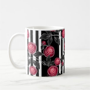 Red roses, abstract flowers, flowers, floral patte coffee mug