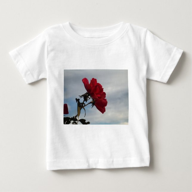 Red Roses Against a Bright Blue Sky Baby T-Shirt (Front)
