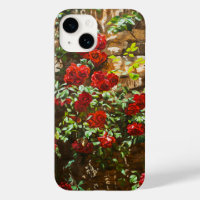 Red Roses Against a Stone Wall
