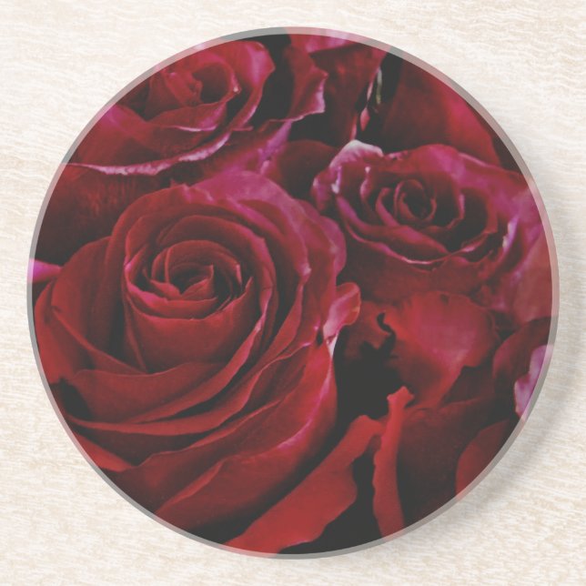Red roses all around coaster (Front)
