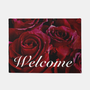 Red roses all around doormat
