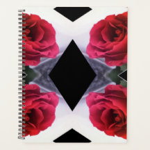 Red  Roses and  Black Diamonds  Geometric  Pattern