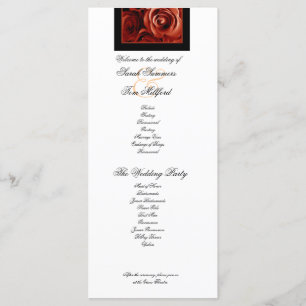 RED ROSES and GOLD LACE Wedding Program