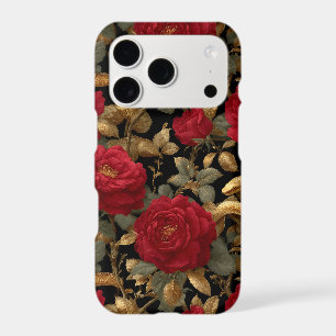 Red Roses and Golden Snakes Pattern