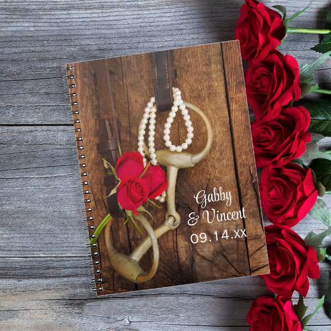 Red Roses and Horse Bit Country Western Wedding Notebook (Creator Uploaded)