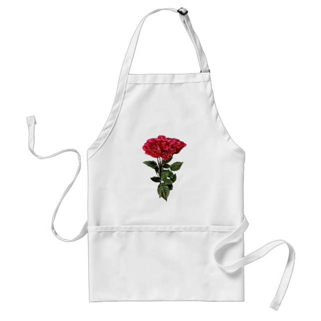 Red Roses and Leaves Standard Apron (Front)