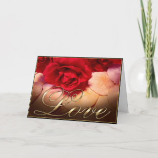 Red Roses and Sand Dollars - Love Card