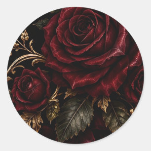 Red Roses Arch Gothic Wedding Envelope Seals