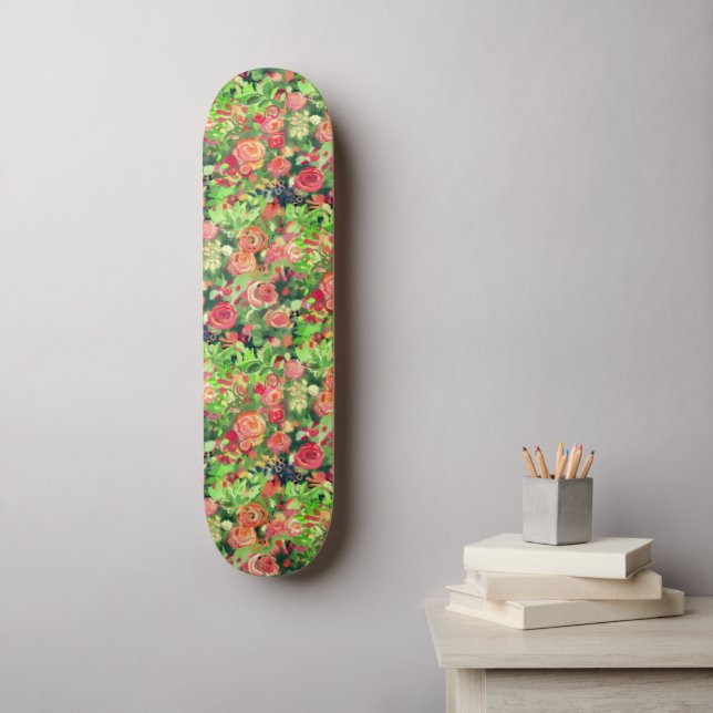 Red roses art skateboard (Wall Art)