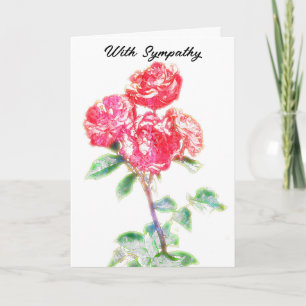Red Roses Art Sympathy Card