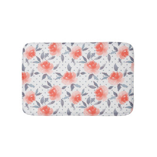 Red roses bath mat