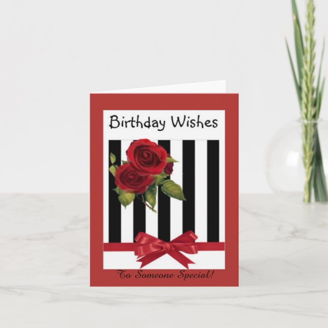 Red Roses Birthday Card (Front)