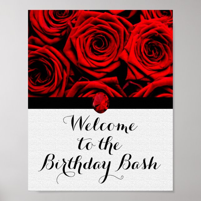 Red Roses Birthday Poster (Front)