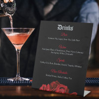 Red Roses Black Drinks Menu