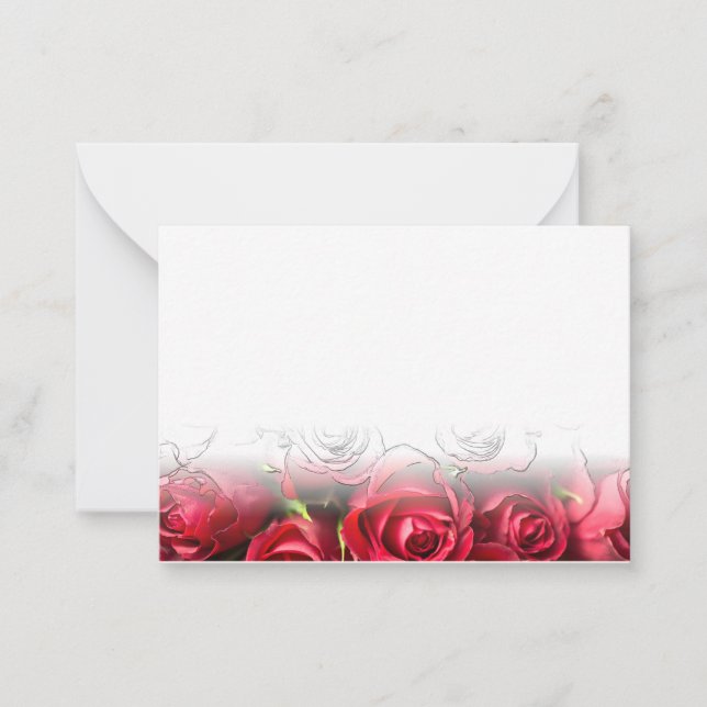 Red Roses Blank Valentines Stationery Card (Front)