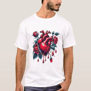 Red Roses Bleeding Heart heartbreak goh Art T-Shirt