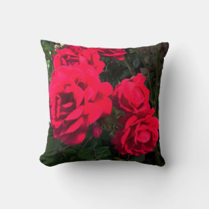 Red Roses Blooming  Cushion