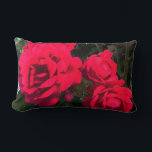 Red Roses Blooming  Lumbar Cushion<br><div class="desc">Red Roses Rosarium. Magnificent Red Roses bloom all summer.</div>