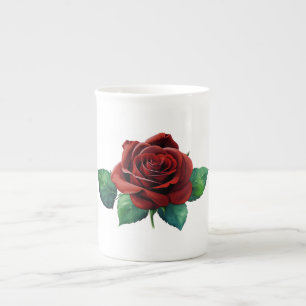 Red Roses Bone China Mug