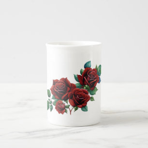 Red Roses Bone China Mug