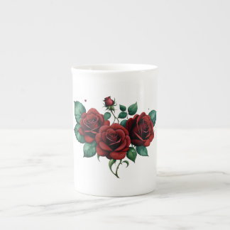 Red Roses Bone China Mug