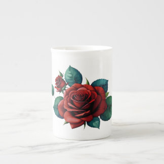 Red Roses Bone China Mug