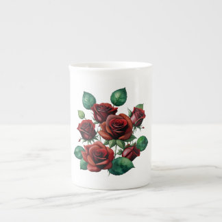 Red Roses Bone China Mug