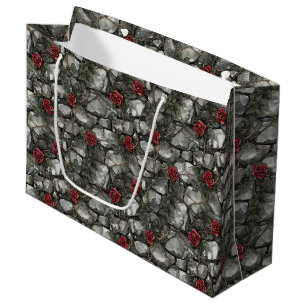 Red Roses Bricks Wedding Large Gift Bag