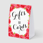 Red Roses Cards and Gifts Bridal Shower<br><div class="desc">Double-sided paper table tent bridal shower sign features a border of red roses and the words "GIFTS and CARDS." More signs and MATCHING items in our collection.</div>