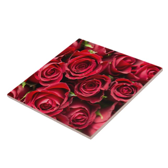 Red Roses Ceramic Tile (Side)