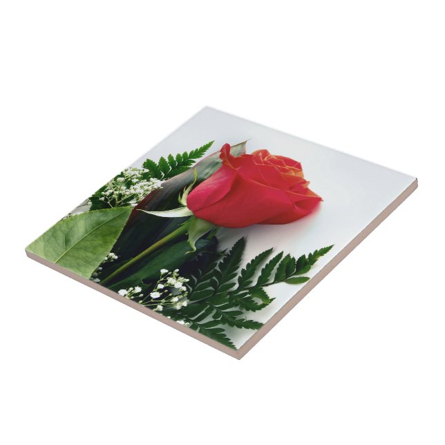 Red roses ceramic tile (Side)