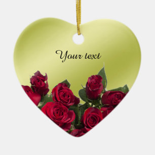 Red roses ceramic tree decoration