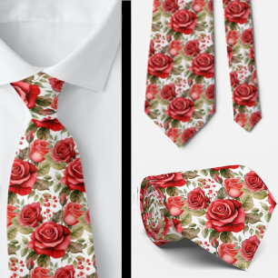 Red Roses Classic Formal Neck Tie