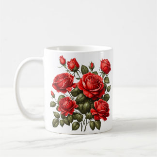 Red roses coffee mug